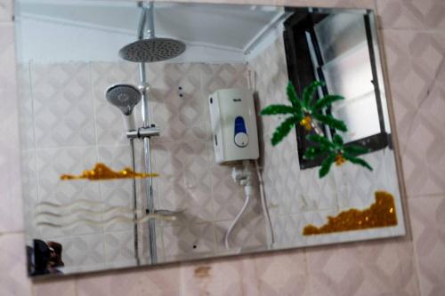 CocodyStunning 4-Bed Villa in cocody engre Abidjan的浴室设有镜子和淋浴