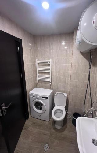 巴库里阿尼Tribu apartment 204的一间带卫生间和水槽的小浴室