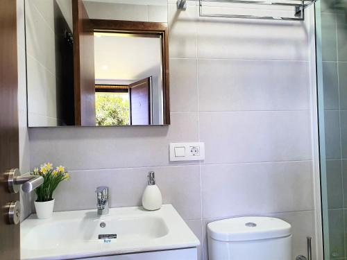拉奥罗塔瓦Estancia Julia的一间带水槽和镜子的浴室