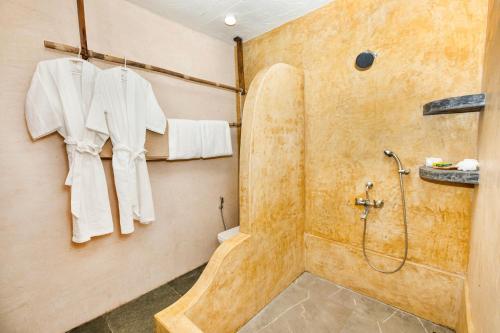 阿姆波尔GERANIUM HAVEN的带淋浴和盥洗盆的浴室