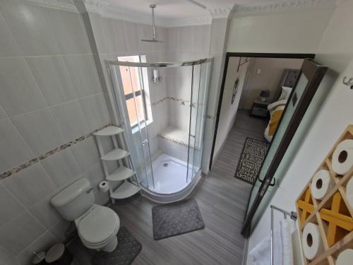 哈里史密斯Le-n-Biki Air B&B的带淋浴和卫生间的小浴室