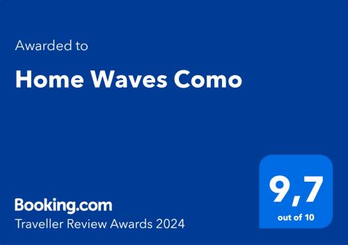 科莫Home Waves Como的蓝屏,带回波的单词