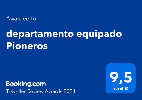 departamento equipado Pioneros的证书、奖牌、标识或其他文件