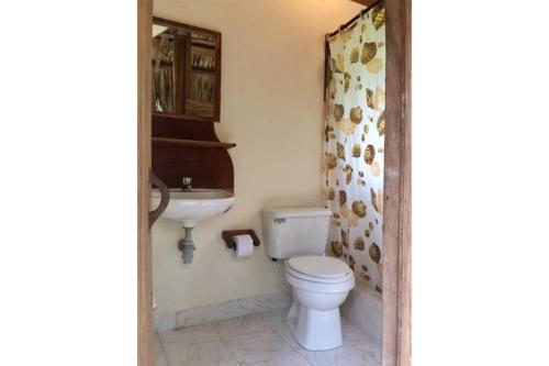 帕洛米诺Casa Moringa的一间带卫生间和水槽的浴室