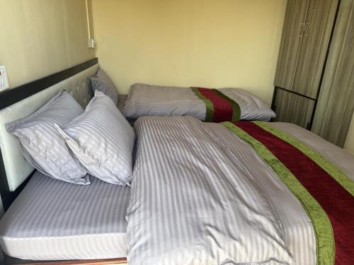 加德满都Kankali Viewpoint Resort Pvt Ltd的卧室内两张并排的床