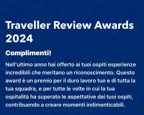 庞贝LOFT ORTENSIA的蓝底上表示旅行者相信会评奖的标志