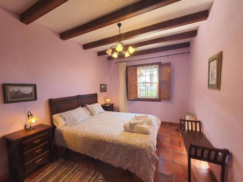 埃尔帕索卡萨巴戎度假屋的一间卧室设有一张床和一个窗口