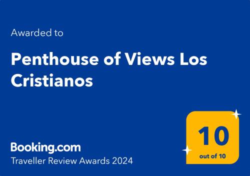 洛斯克里斯蒂亚诺斯Penthouse of Views Los Cristianos的黄色盒子,上面有编号