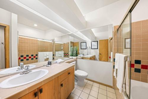 奥林匹克谷Studio #248的一间带水槽、卫生间和淋浴的浴室