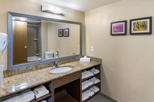 雷顿Comfort Inn Layton - Salt Lake City的一间带水槽和镜子的浴室