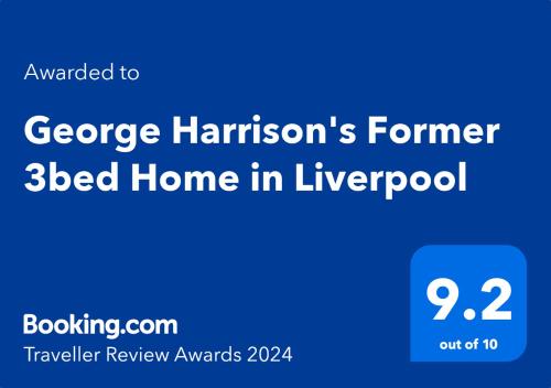 斯皮克George Harrison's Former 3Bed Home in Liverpool的前誓言在家中的“希腊式”字样