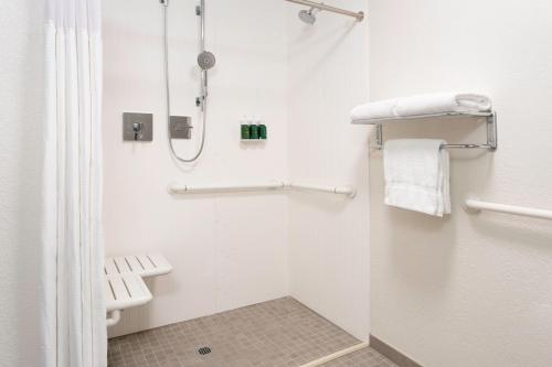 克利尔沃特克利尔沃特圣彼得堡万怡酒店的带淋浴和卫生间的白色浴室