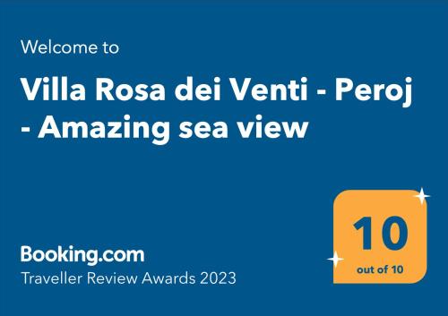 佩罗杰Villa Rosa dei Venti - Peroj - Amazing sea view的一张位于别墅的屏幕,上面是令人惊叹的