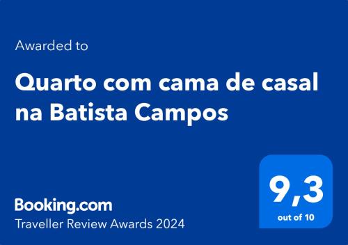 贝伦Quarto com cama de casal na Batista Campos的手机的屏幕,带有camana de casa ma的线条