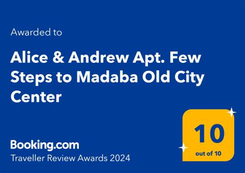 马达巴Alice & Andrew Apt. Few Steps to Madaba Old City Center的爱德莱德和希贾亚老城的画面