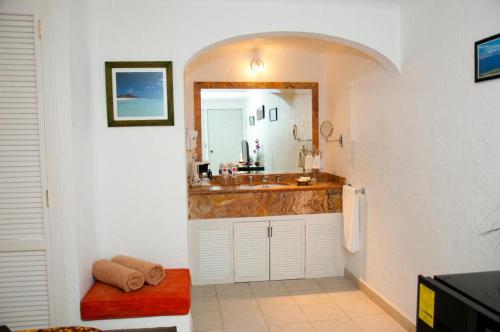 迪坡斯特兰Nuevo Amanecer的一间带水槽和镜子的浴室