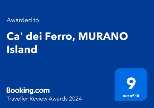穆拉诺Central Apartment Ca' dei Ferro - MURANO Venice的手机的屏幕,带有想要的文字