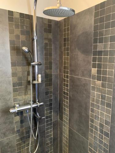 吕斯特勒Les Moineaux的浴室内配有淋浴和头顶淋浴