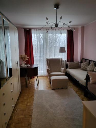 克拉科夫Przytulne mieszkanie Wola Duchacka的客厅配有沙发和椅子