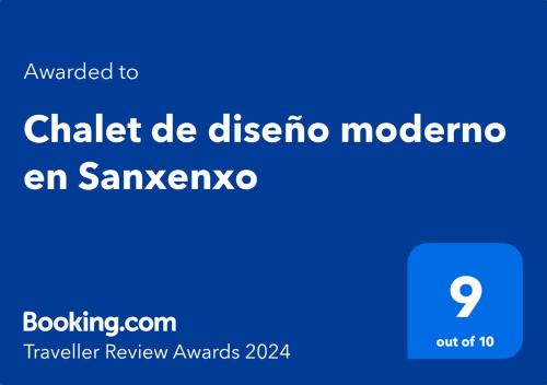 桑亨霍Chalet de diseño moderno en Sanxenxo的手机的屏幕截图,文字升级为聊天迪斯科调制解调器