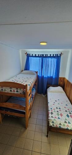 埃尔卡拉法特Matices Hostel Centro的客房设有两张双层床和一扇窗户。