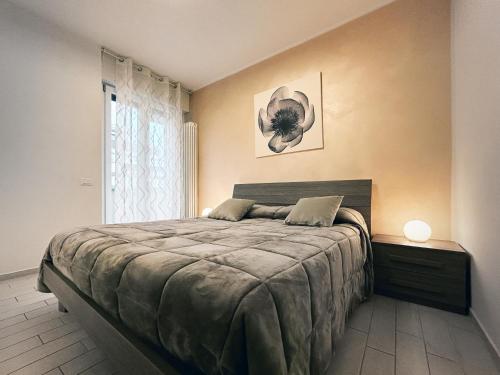马里纳迪马萨"La Casetta dei Ronchi" 300 mt dal mare - posto auto gratuito的一间卧室设有一张大床和一个窗户。