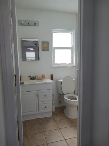 圣徒皮特海滩Beautiful St Pete Beach, FL 2nd Floor 2BR Unit的一间带卫生间、水槽和窗户的浴室