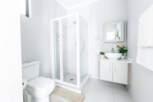 米德兰Central Serenity @Midrand的白色的浴室设有卫生间和水槽。
