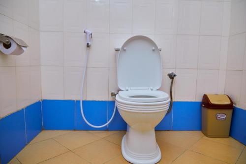 阿鲁沙KILI CRANE LODGE ARUSHA的一间带卫生间和软管的浴室
