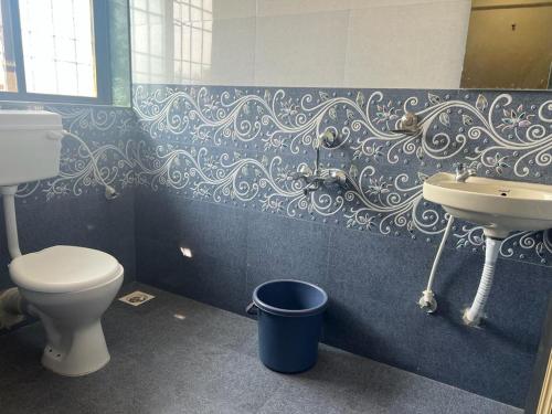 罗纳瓦拉Blue Bell Homestay的一间带卫生间和水槽的浴室