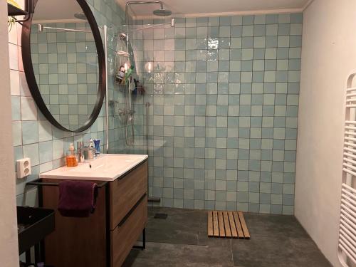 阿姆斯特丹Homestay Properties的一间带水槽和镜子的浴室