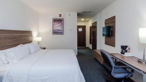 库利亚坎库利亚坎智选假日酒店的酒店客房设有一张大床和一张书桌。
