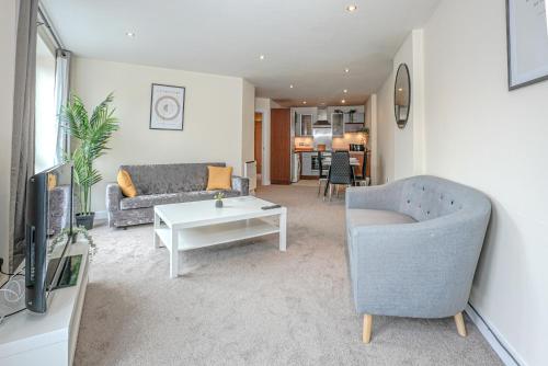 Modern Jewellery Quarter, - 2 bed - Birmingham City Centre的休息区