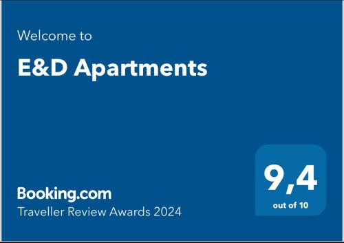 E&D Apartments的证书、奖牌、标识或其他文件