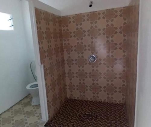 阿皮亚Lelago Eco Lodge的浴室配有淋浴和卫生间。
