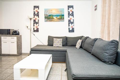 诺登Ferienwohnungen Saida Wohnung 5的客厅配有沙发和桌子