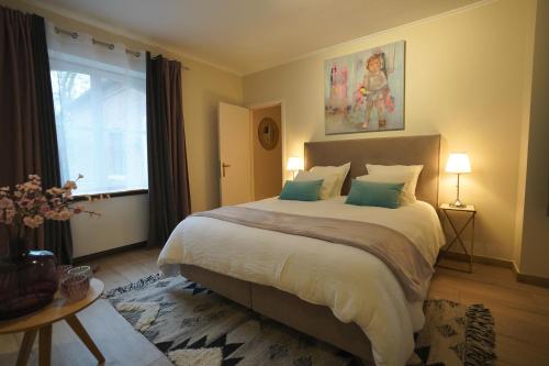 那慕尔B&B SPA CITADELLE的一间卧室设有一张大床和一个窗户。