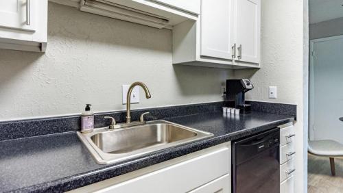 纳什维尔Landing Modern Apartment with Amazing Amenities (ID4935X54)的厨房配有水槽和台面