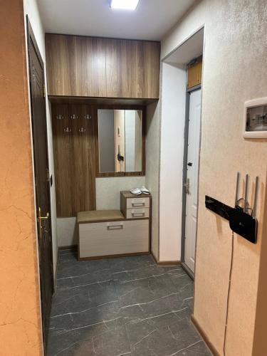 巴库Cozy nest的客房设有带水槽和镜子的浴室