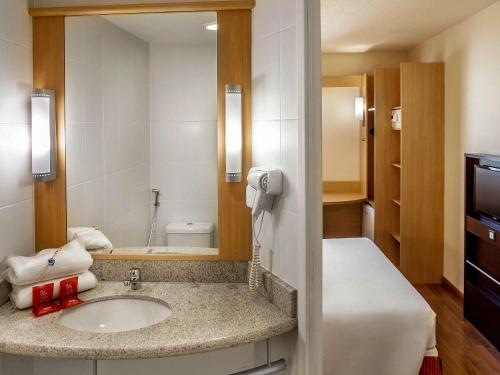 贝洛奥里藏特阿丰索佩纳宜必思美丽地平线酒店的一间带水槽和镜子的浴室