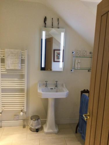 赛伦塞斯特Field End House的一间带水槽和镜子的浴室