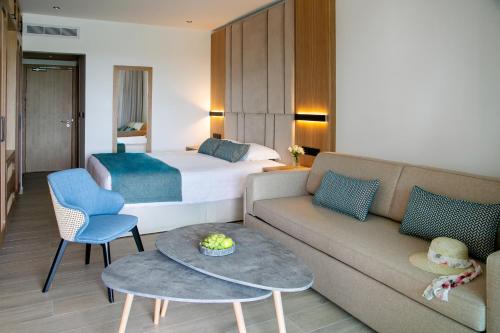 阿依纳帕海星海滩酒店的酒店客房设有一张沙发和一张床