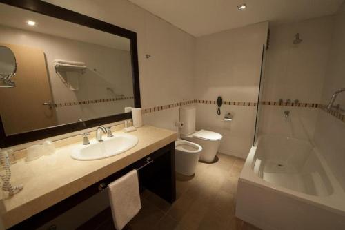 罗萨里奥阿里斯顿酒店 的一间带水槽、浴缸和卫生间的浴室