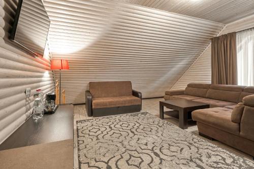 布克维Zaporizʹka Sich的客厅配有沙发和椅子