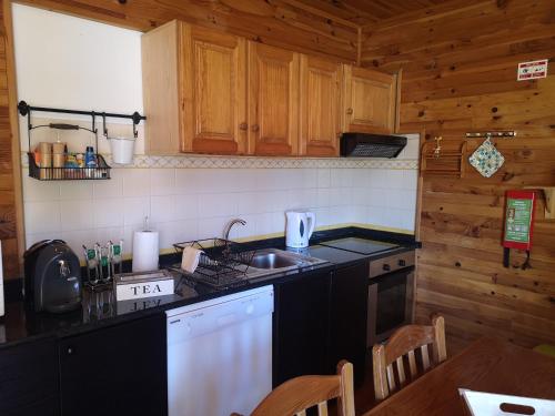 Mountain Lodge T3 Duplex Abrigo do Lobo的厨房或小厨房