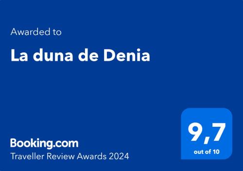 德尼亚La Duna de Denia的蓝色的长方形,有杜琳娜的词