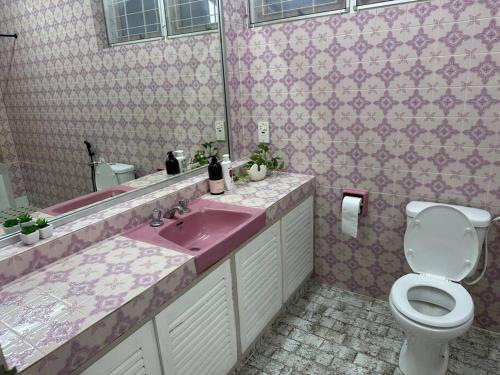 太平The Hidden 7的一间带粉色水槽和卫生间的浴室