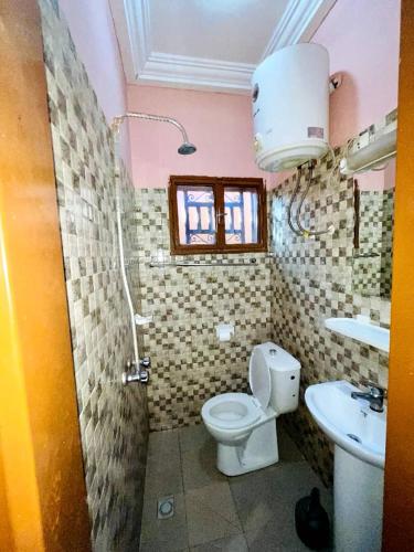 瓦加杜古Fredy meublé的一间带卫生间和水槽的浴室