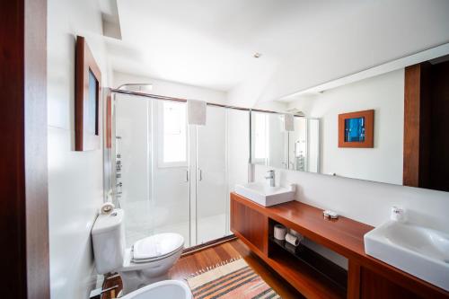 ValdosendeVillas do Agrinho的浴室配有卫生间、盥洗盆和淋浴。
