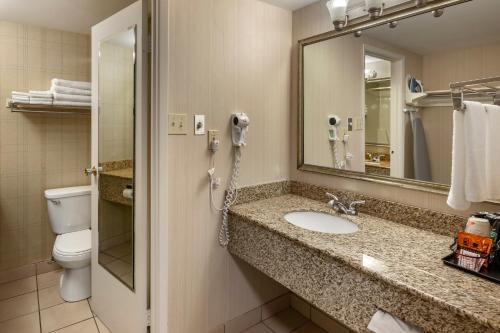 米德兰高地酒店及会议中心的一间带水槽、卫生间和镜子的浴室